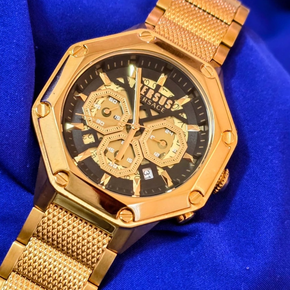 Versus Versace Palestro Gold Tone Chrono Men's Watch 45mm